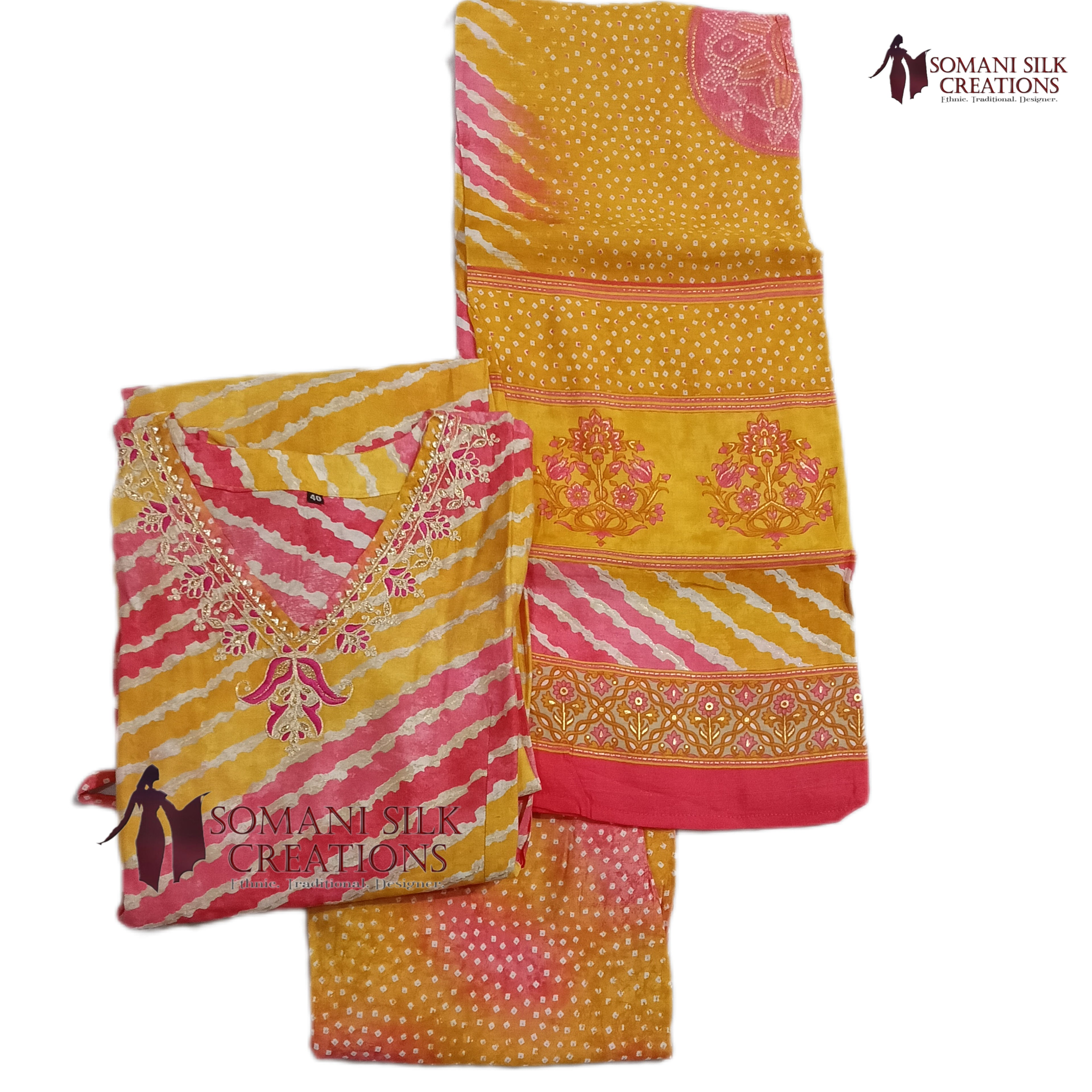 3 piece lehariya salwar suit