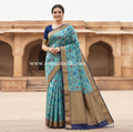 Art Silk Jaal Blue Colour Saree 