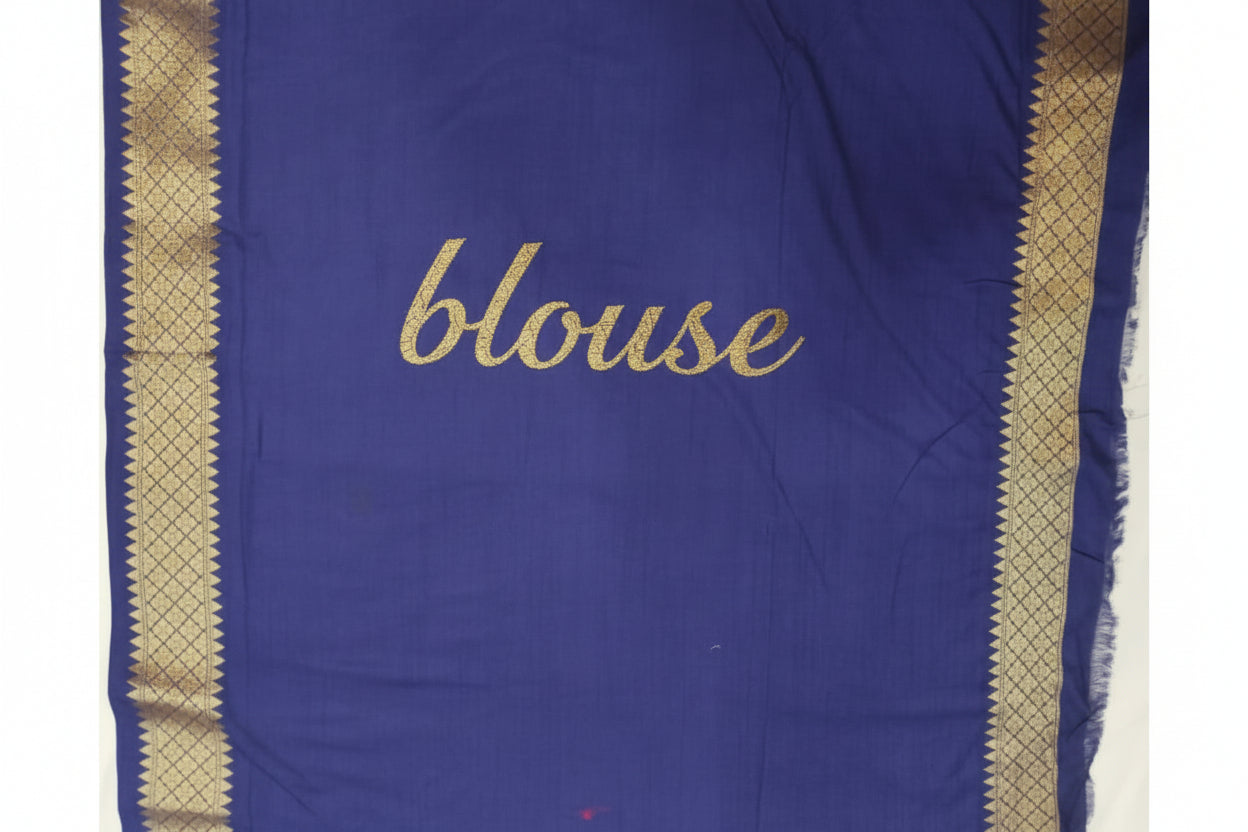 Art Silk Jaal Blue Colour Saree 1