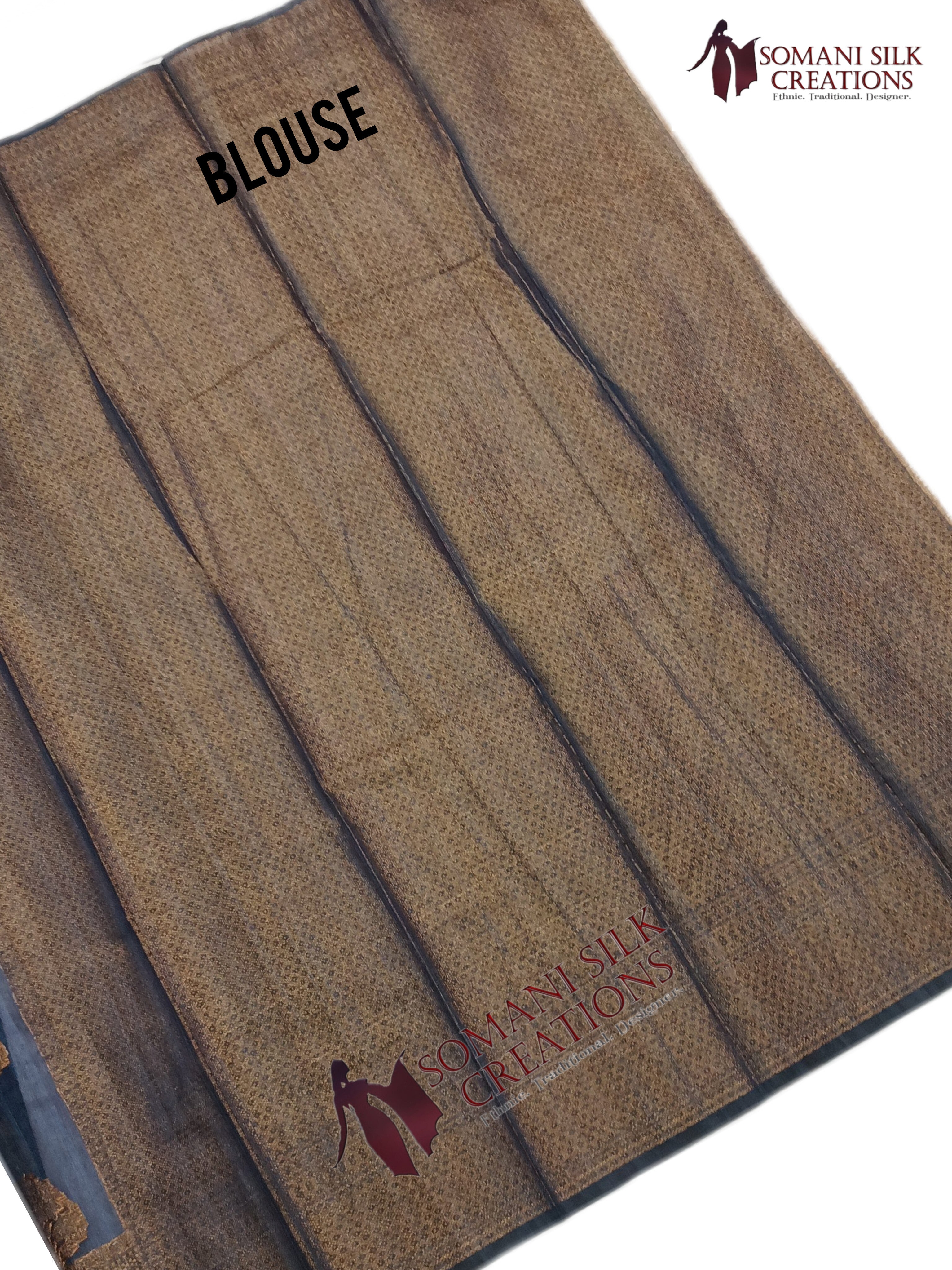 Traditional banarsi cotton linen saree with antique zari border and buti