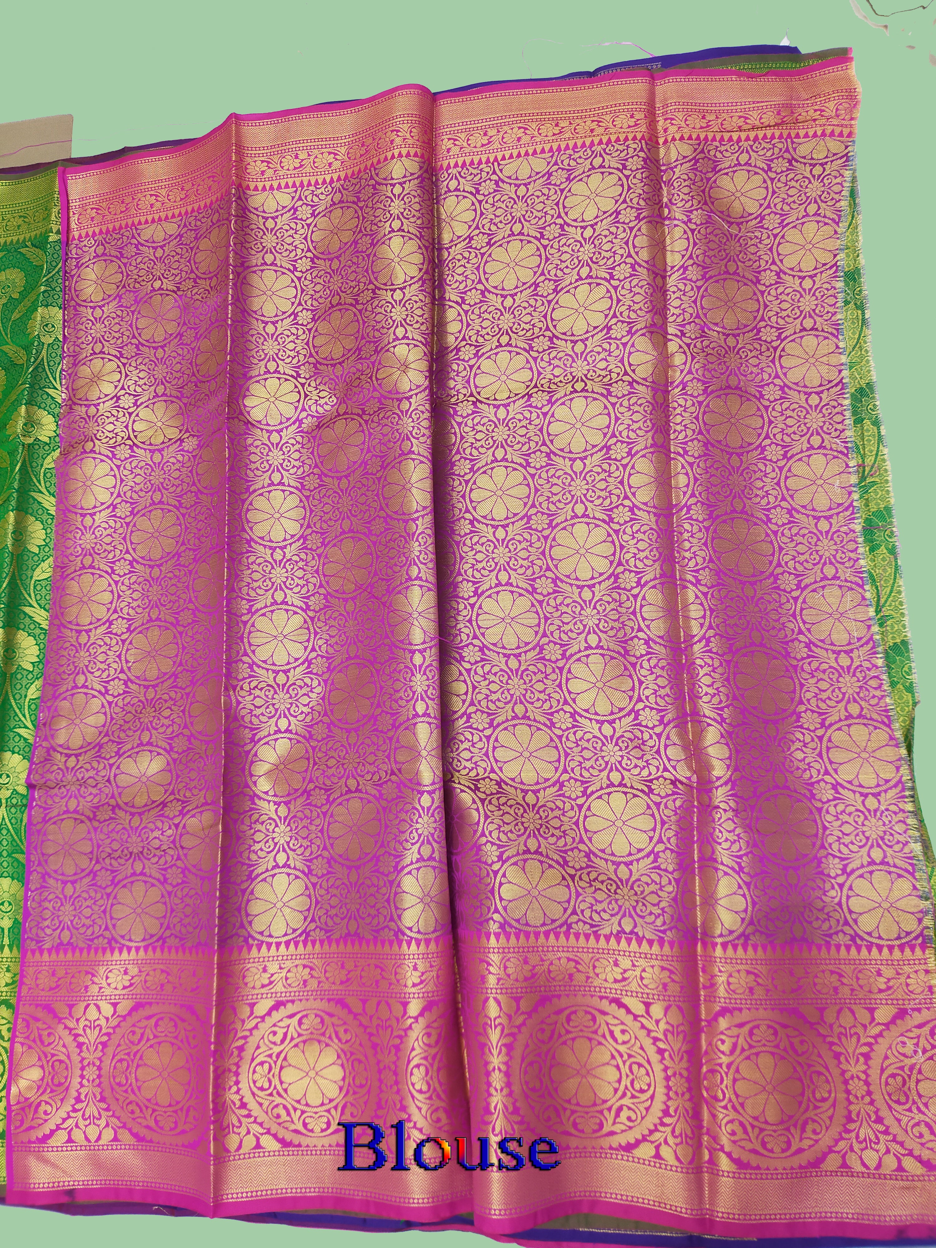 Banarsi jaal leaf green handloom silk saree