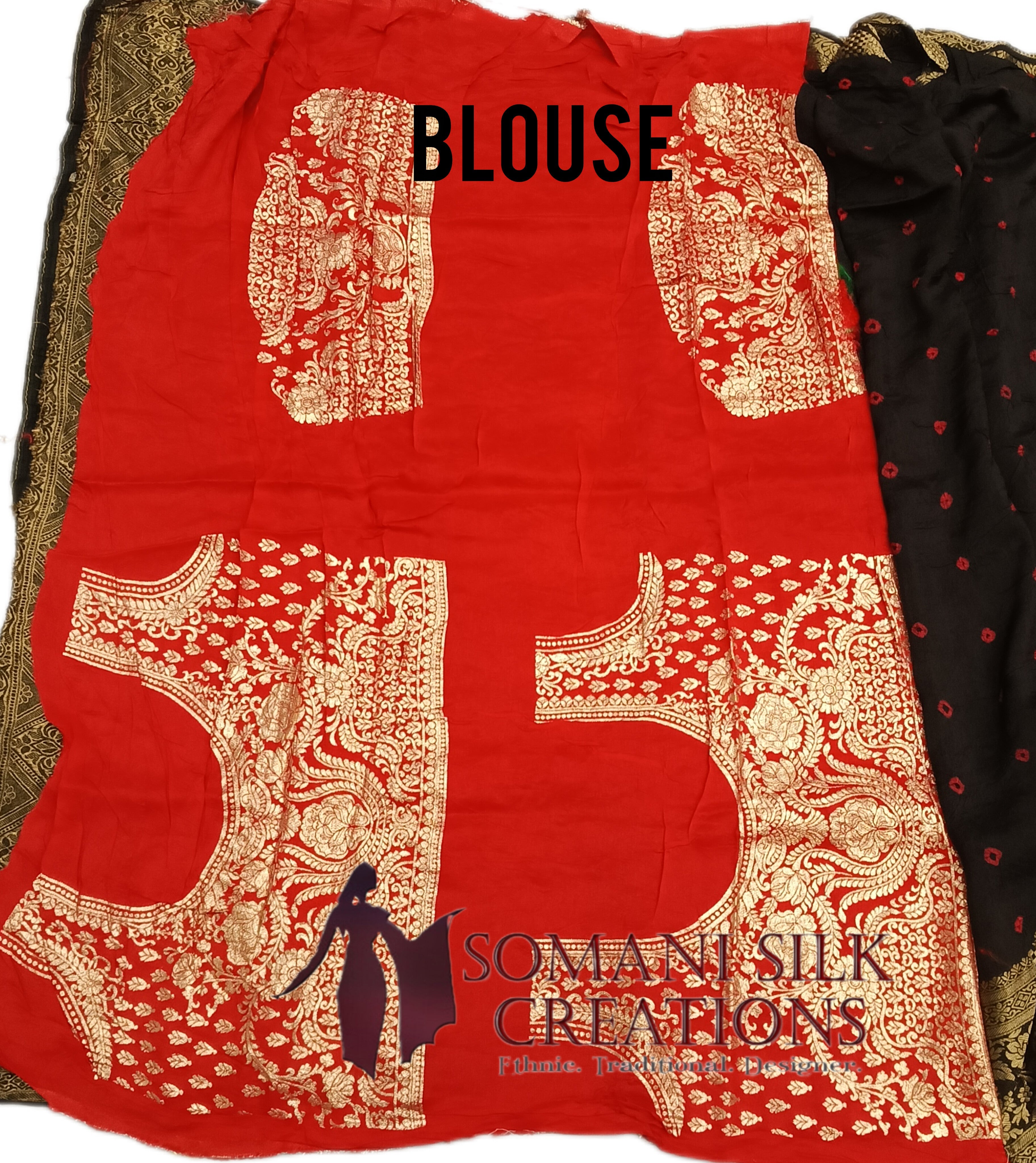 Black Zari Buti Saree