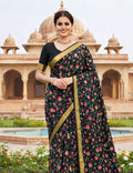 Black chiffon Embroidery Calcutta Saree