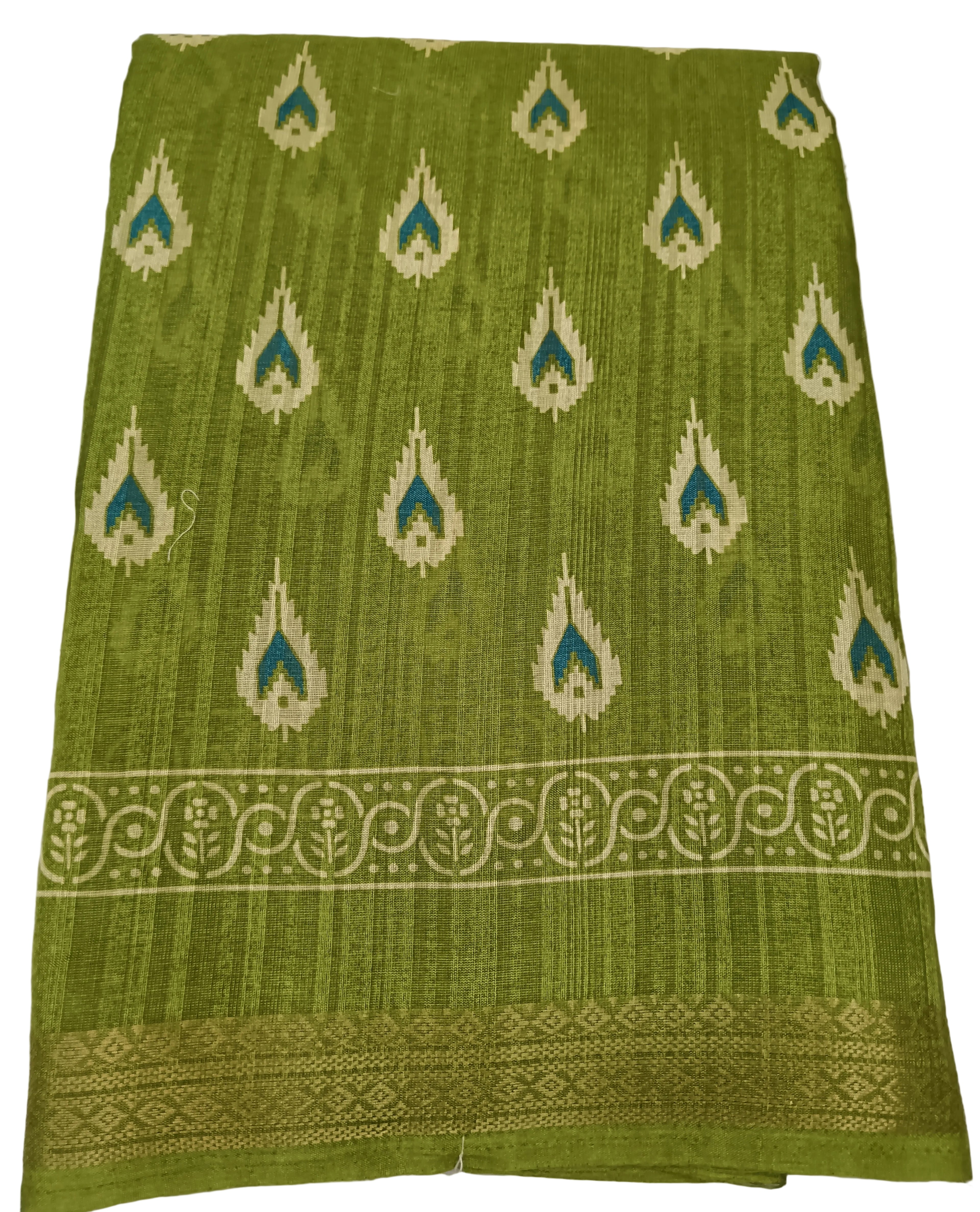 Block Print Green Saree under 1000 rs