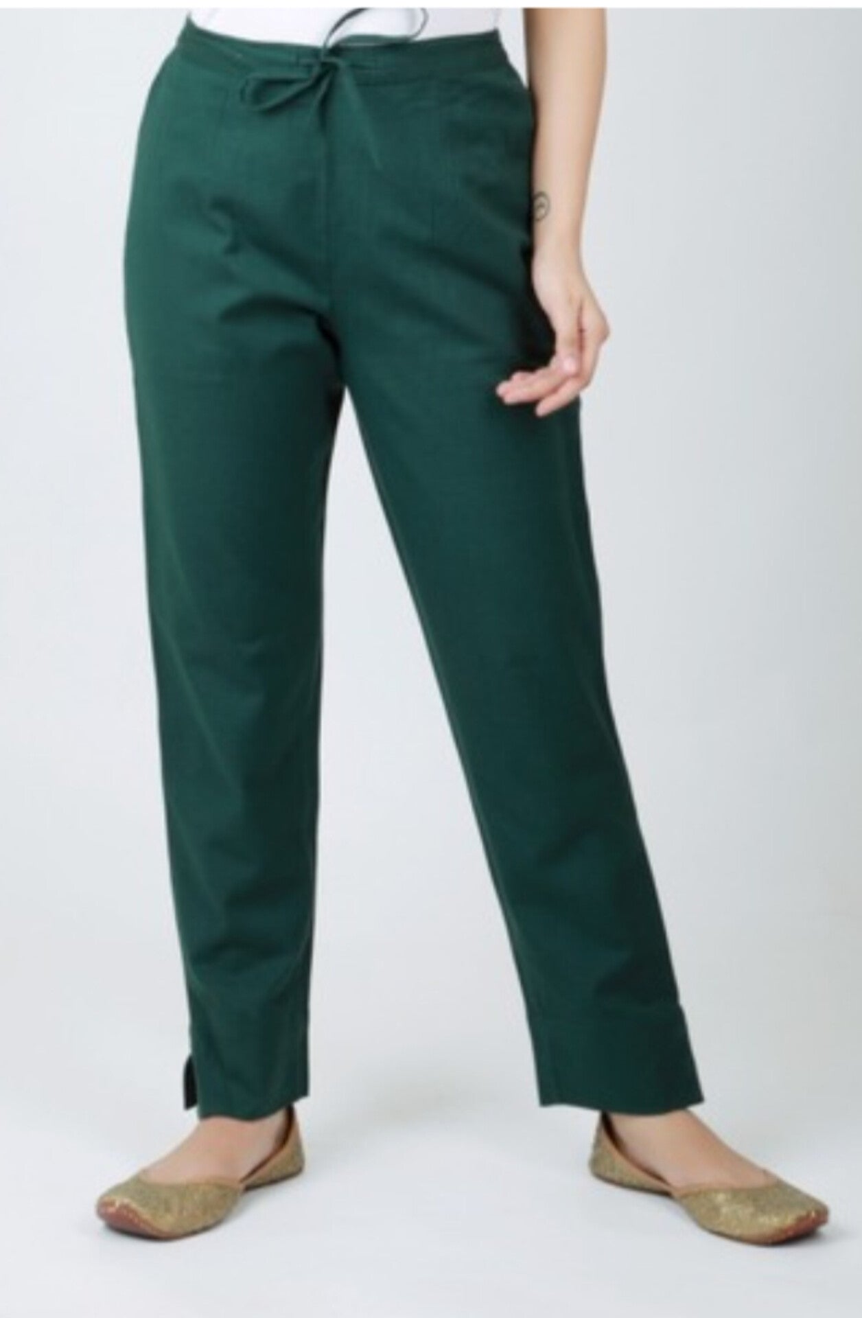 Cotton Flex Pant - Bottle Green Color