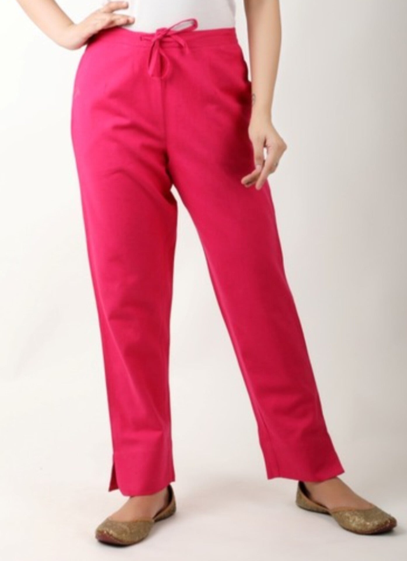 Cotton Flex Pant - Rani Pink Color