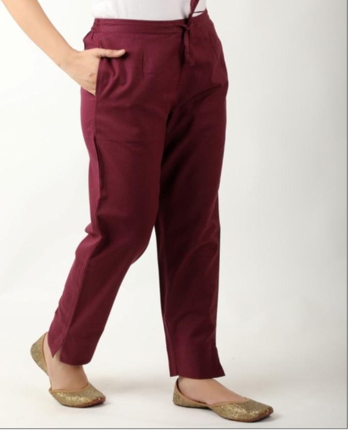 Cotton Flex Pant - Wine Color