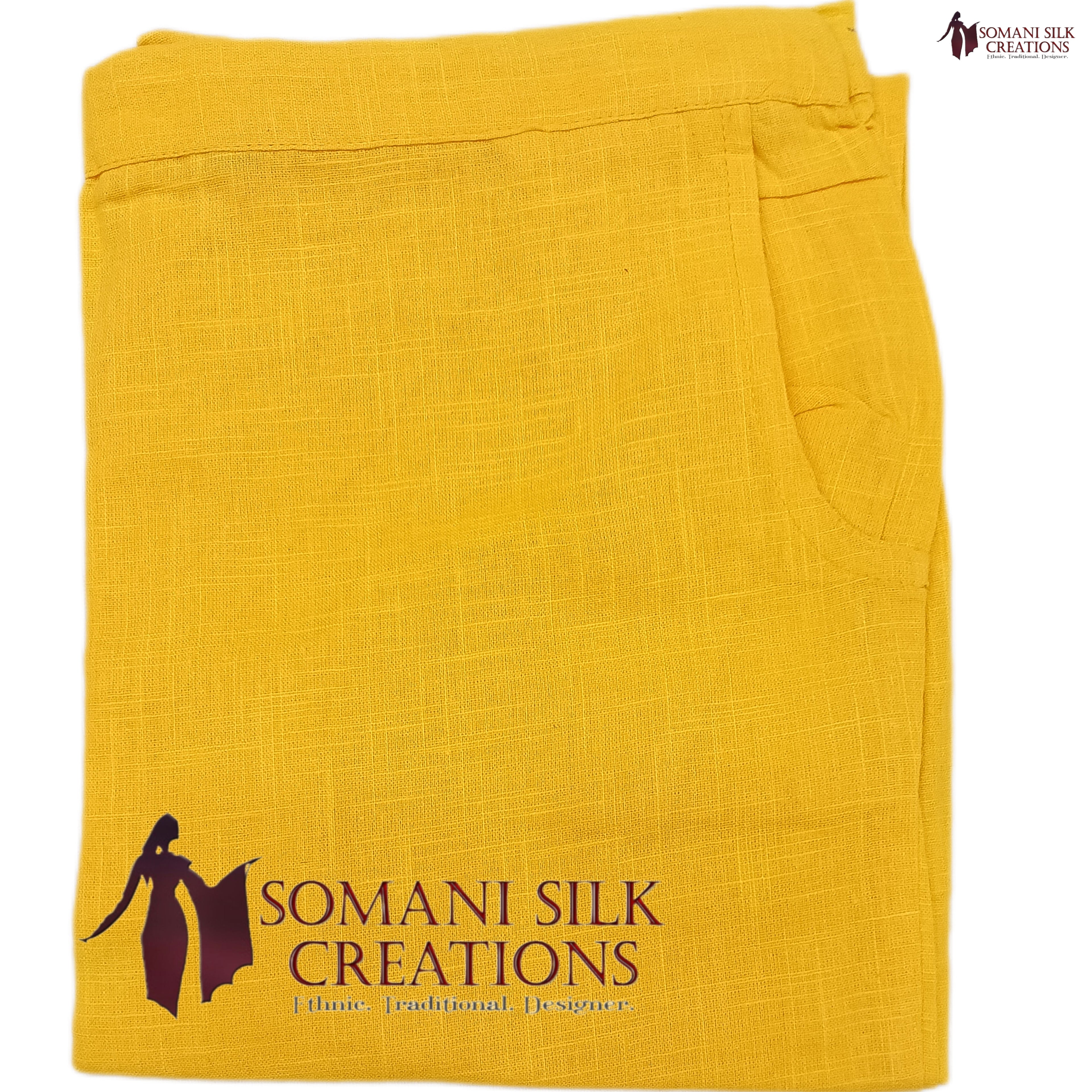 Cottton Flex Pant - Lemon Yellow Color