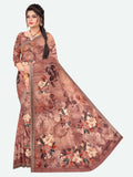 Floral digital print saree with embroidery, online digital print saree