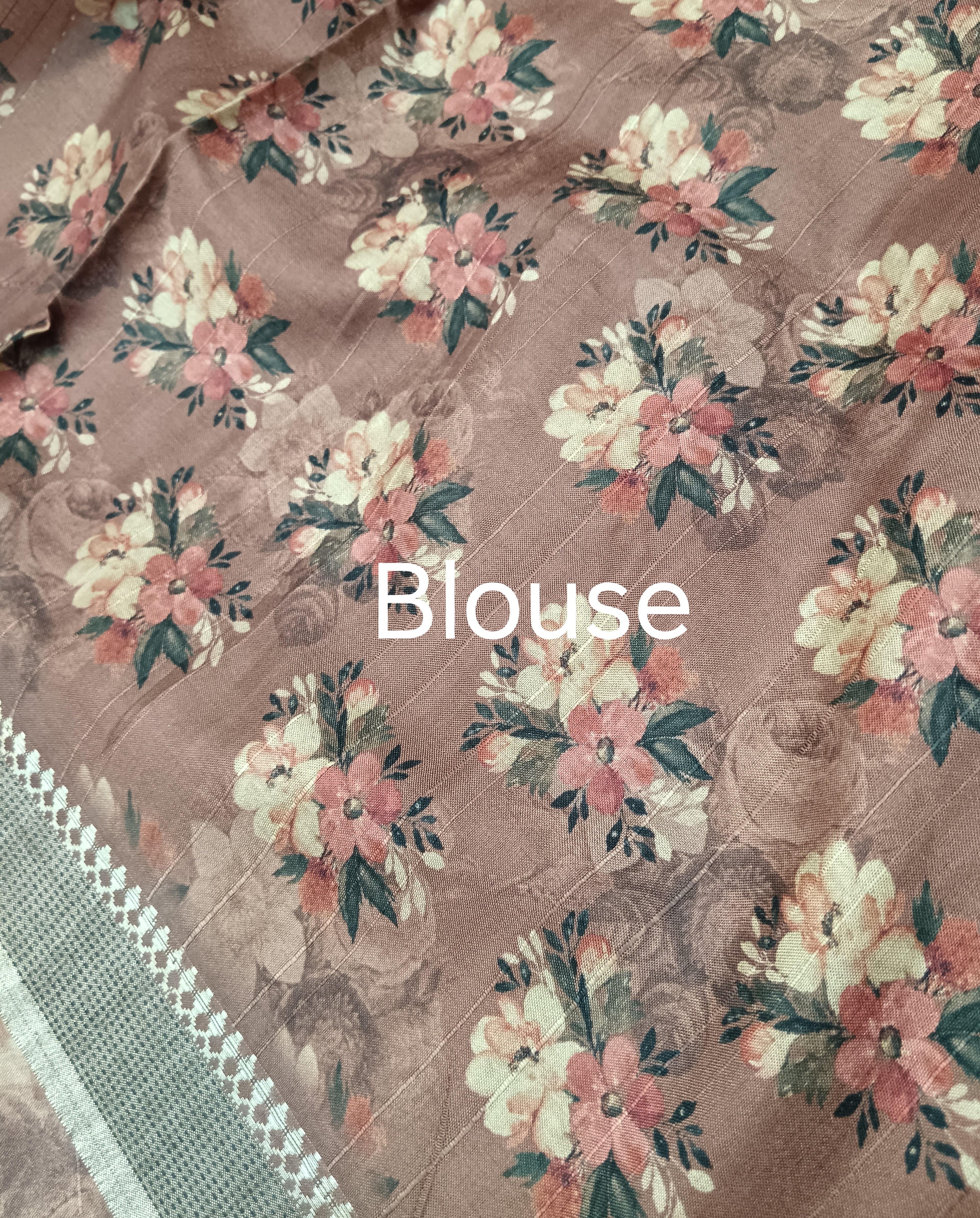 Floral digital print saree with embroidery, online digital print saree