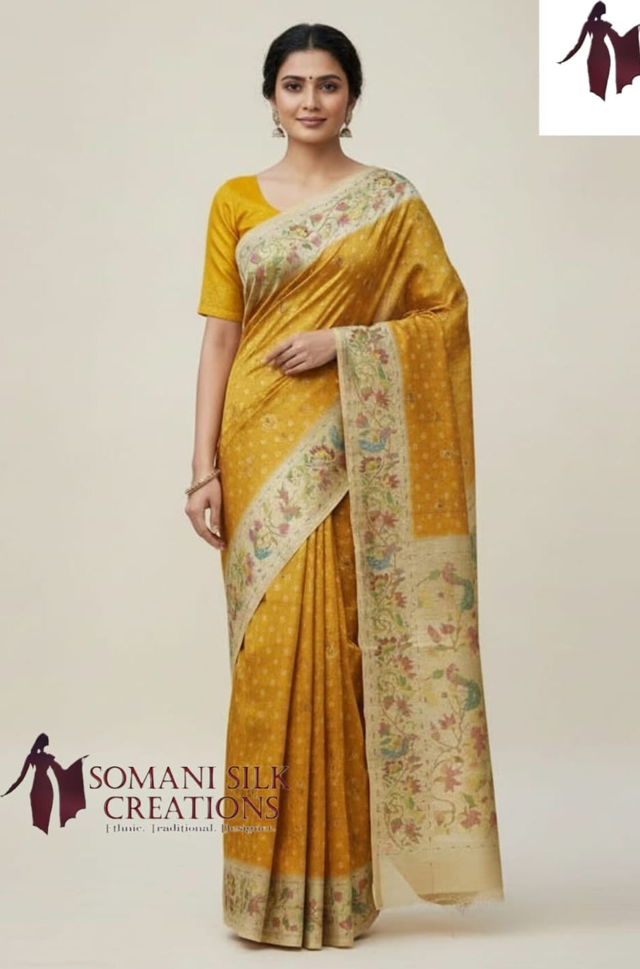 Handloom Printed Art Silk Sare