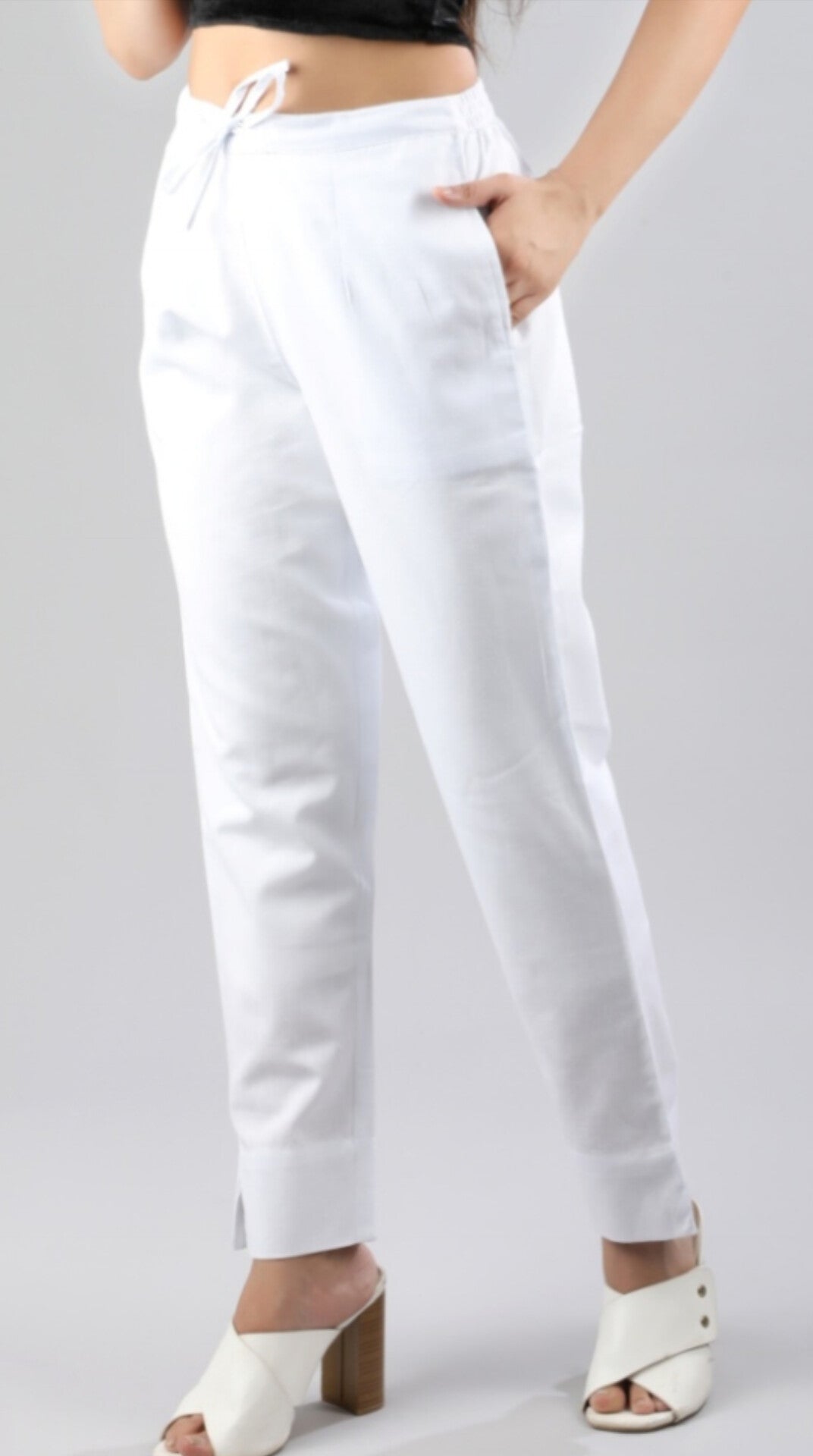 Cotton Flex Pant - White Color