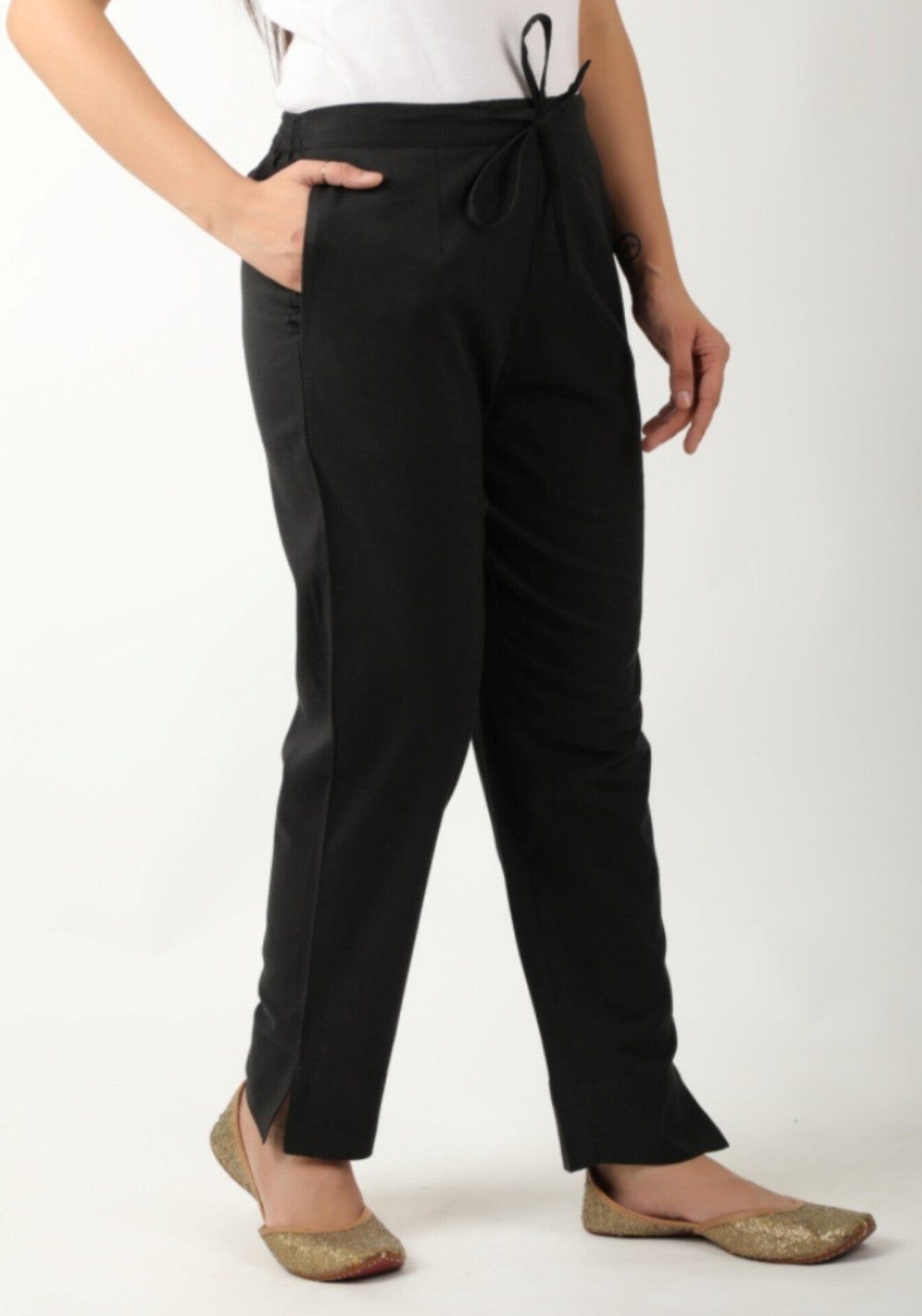 Cotton Flex Pant - Black Color