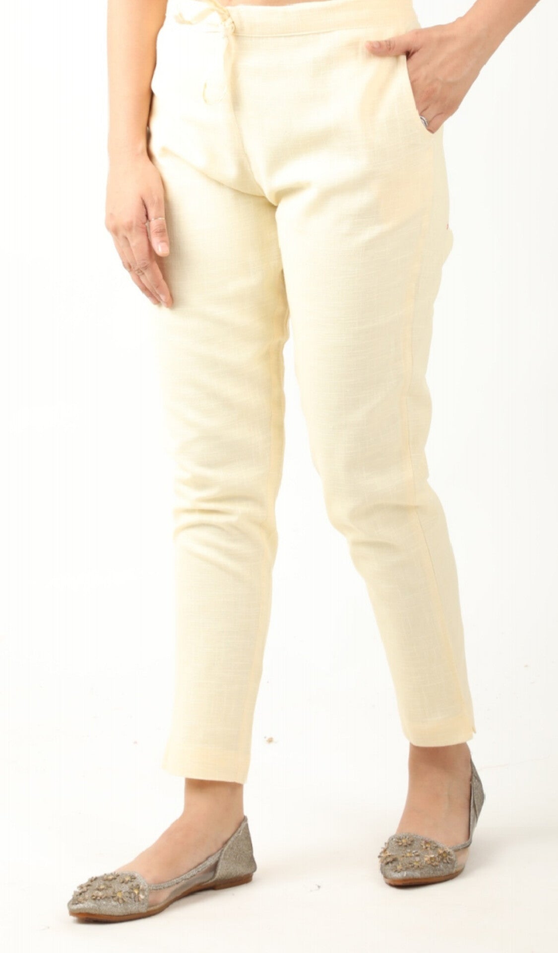 Cotton Flex Pant - Off White Color