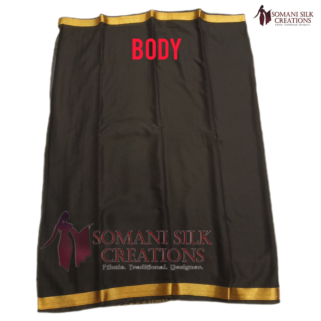 Plain Chinon Saree Zari Border