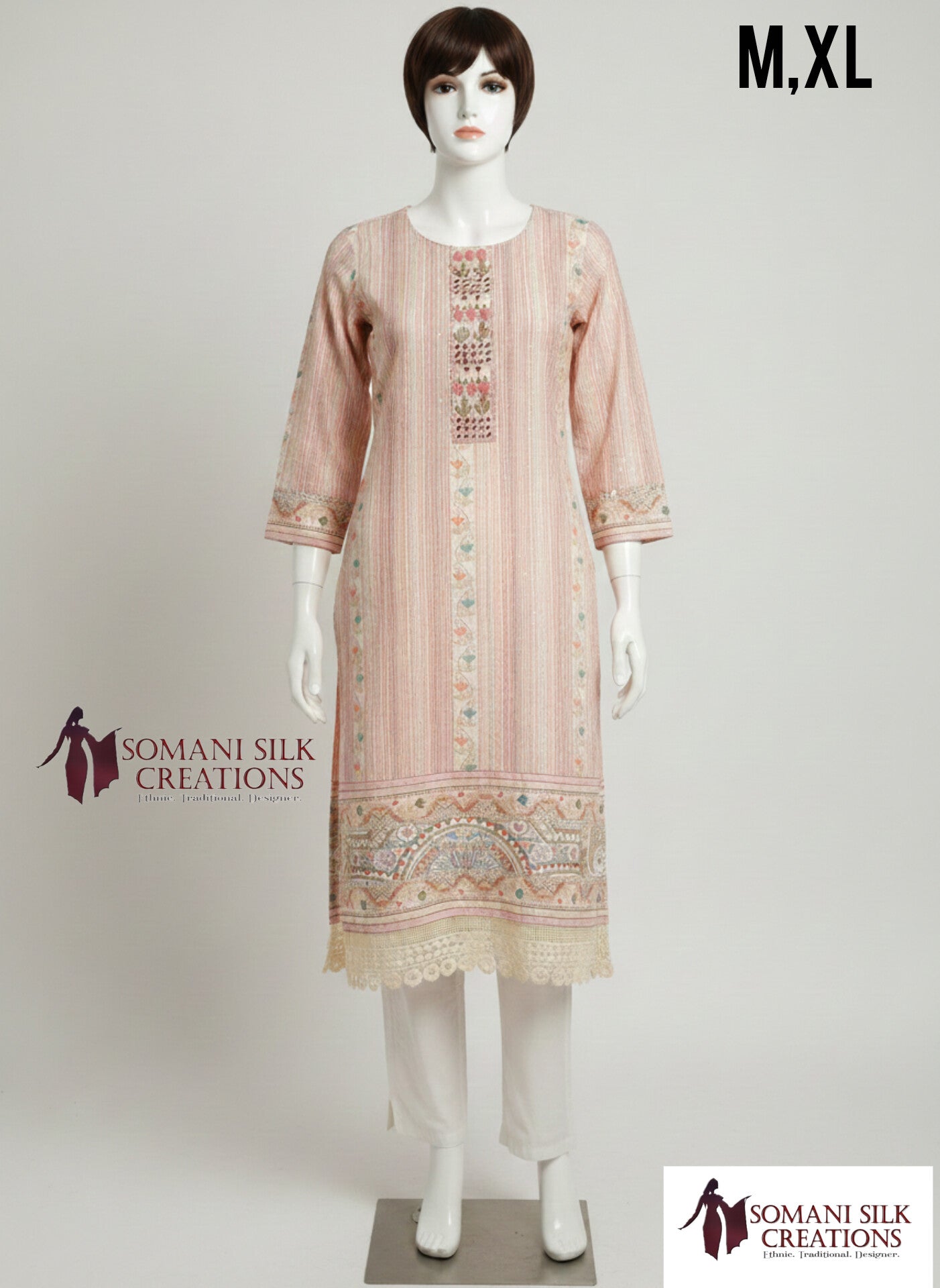 Self Weave & Cut Work Fine Fabric Kurti