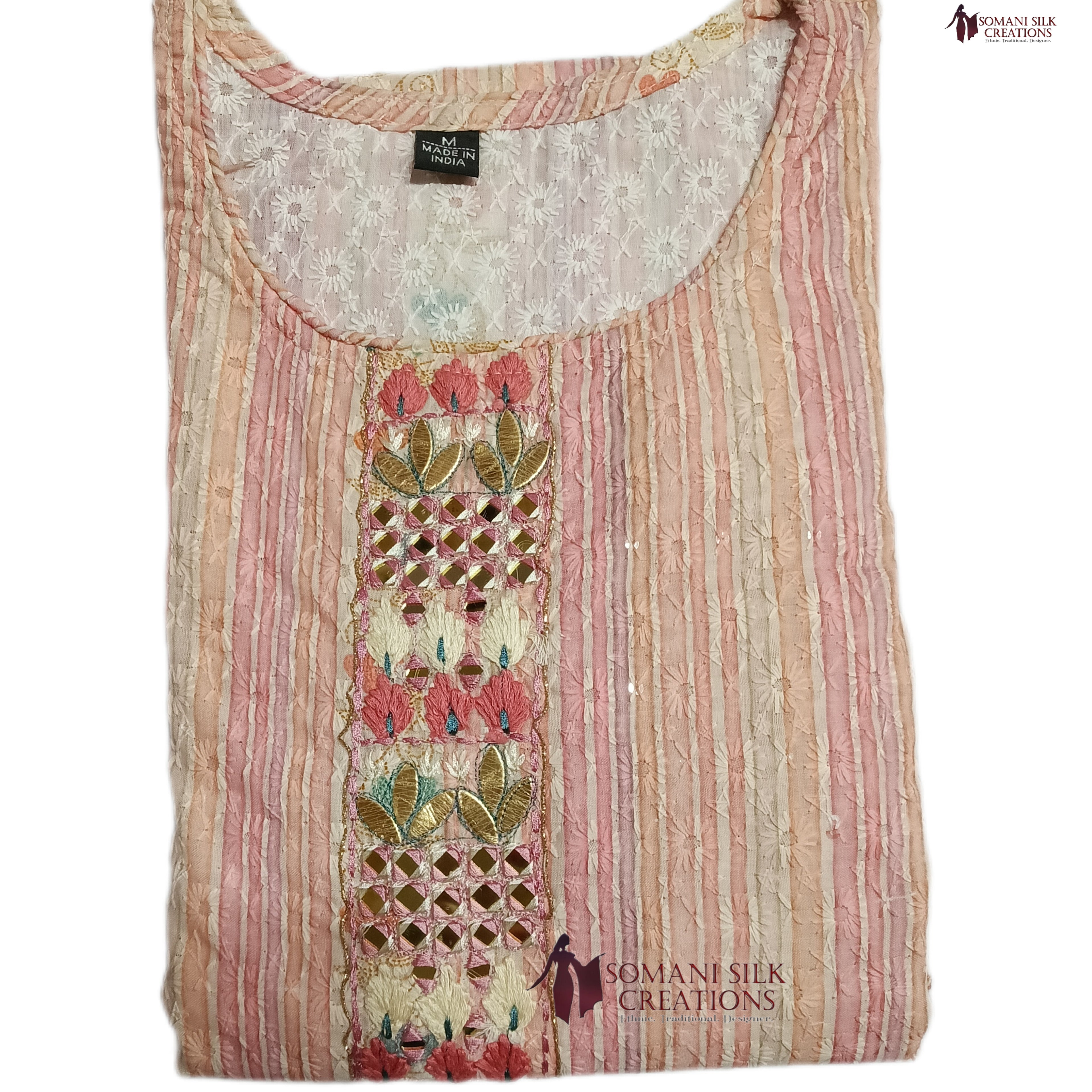 Self Weave & Cut Work Fine Fabric Kurti