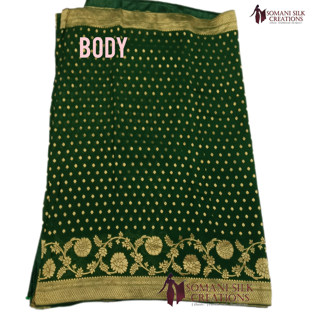 Leaf_Green_Georgette_Buti_Saree