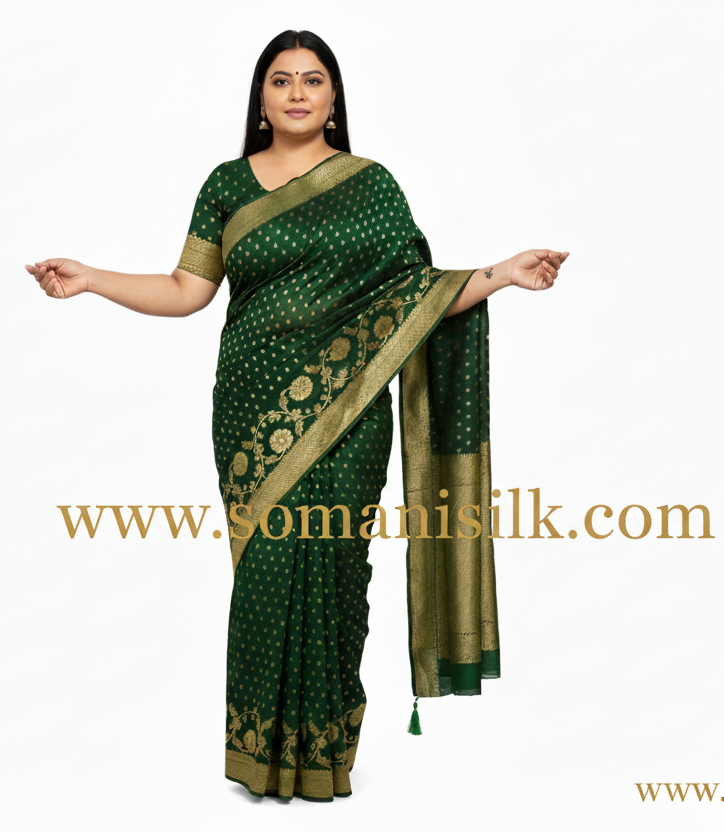 Leaf Green Georgette Saree