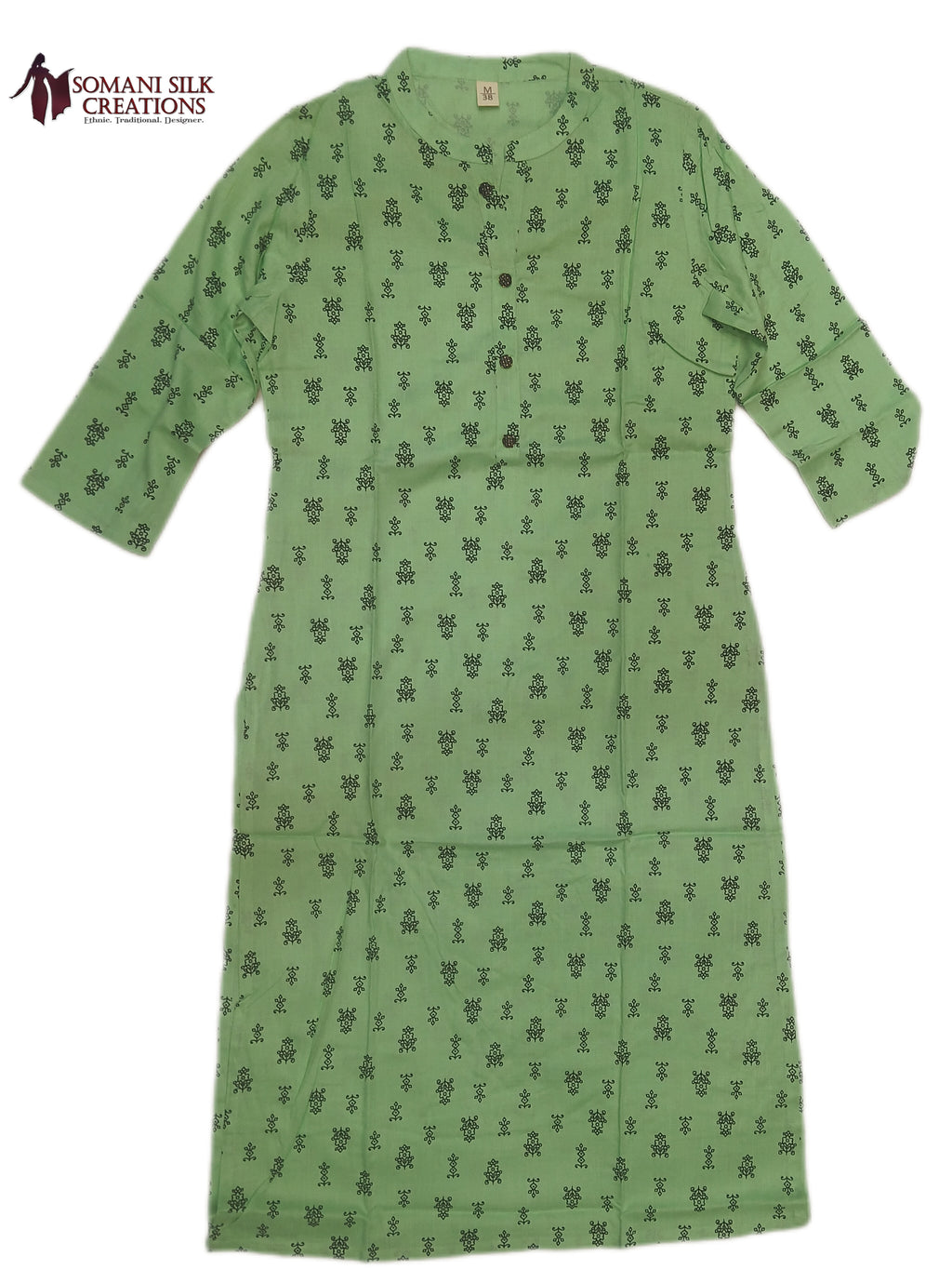 Light Green Colour Cotton Kurti