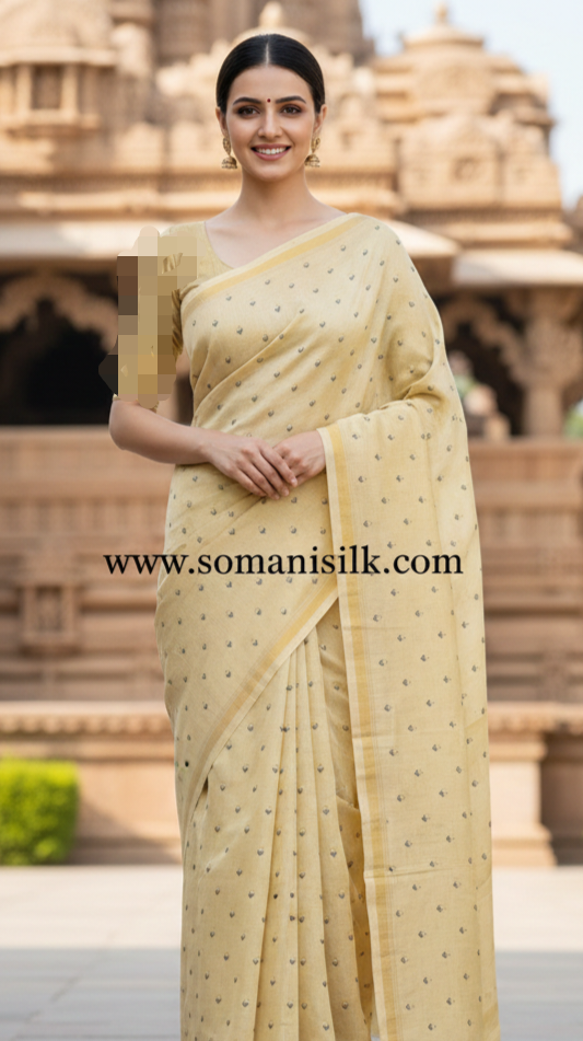 Multicheck Supernet Off-white Resham Embroidery Calcutta Saree