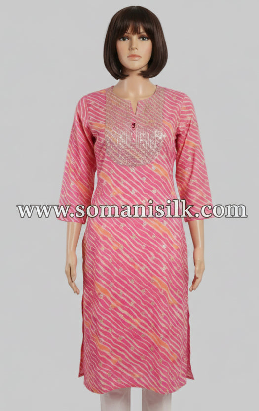 Muslin Lehariya Kurti