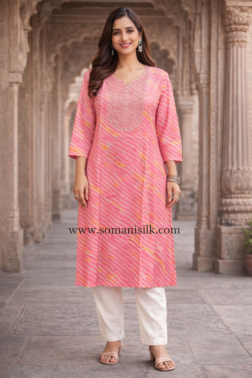 Muslin Lehariya Kurti