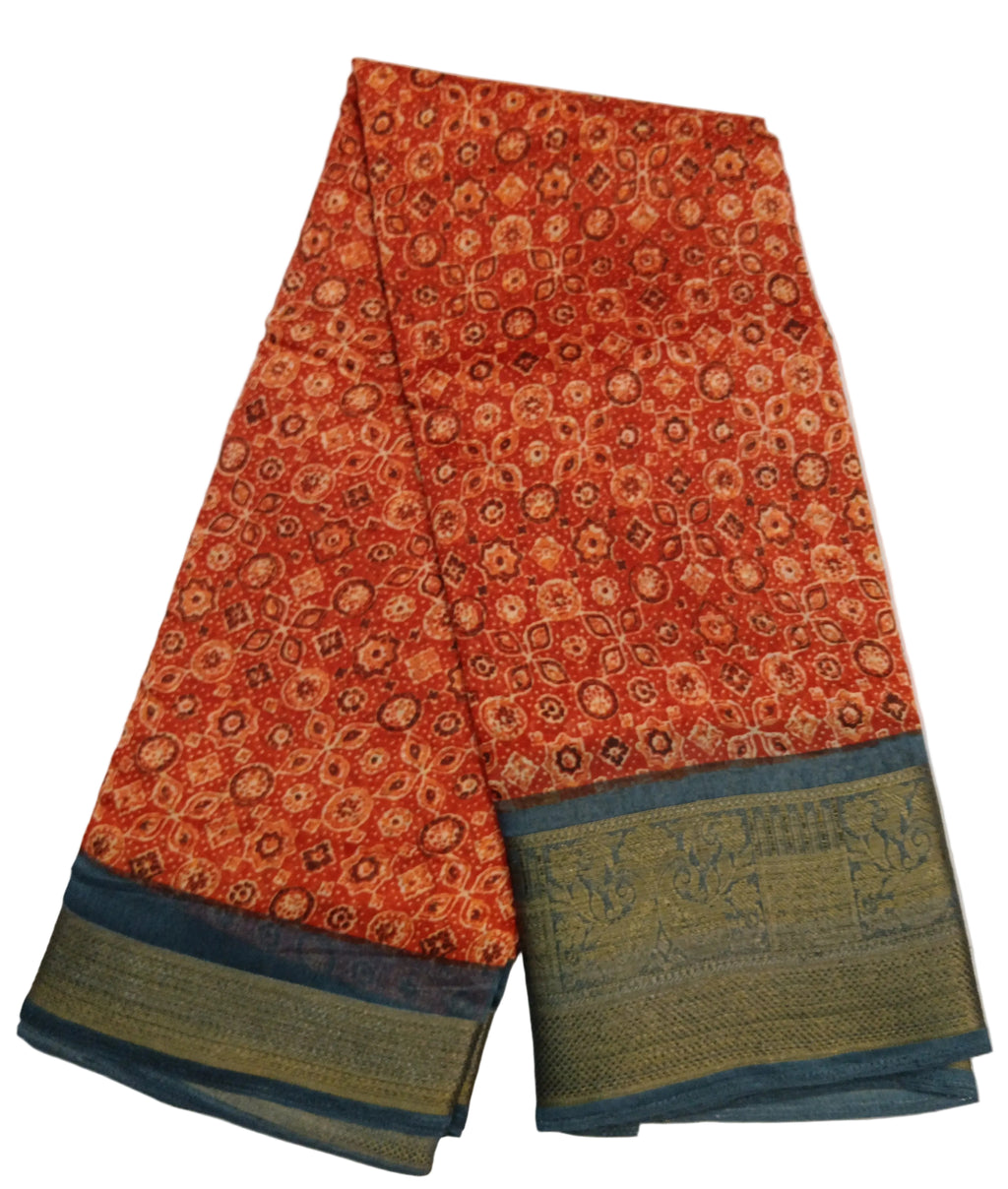 PV Cotton Printed Chanderi Saree 