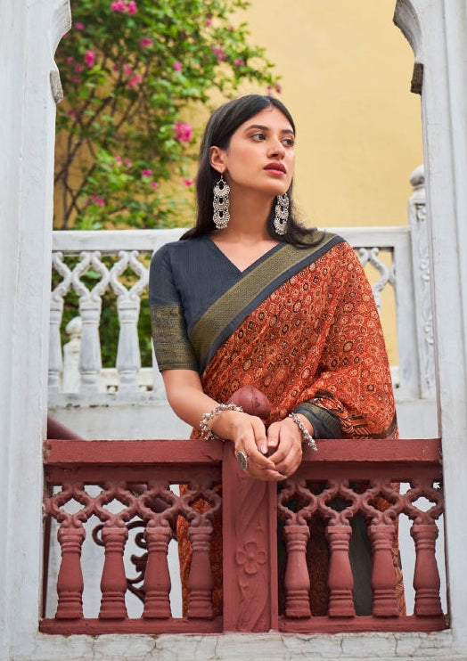 PV Cotton Printed Chanderi Saree