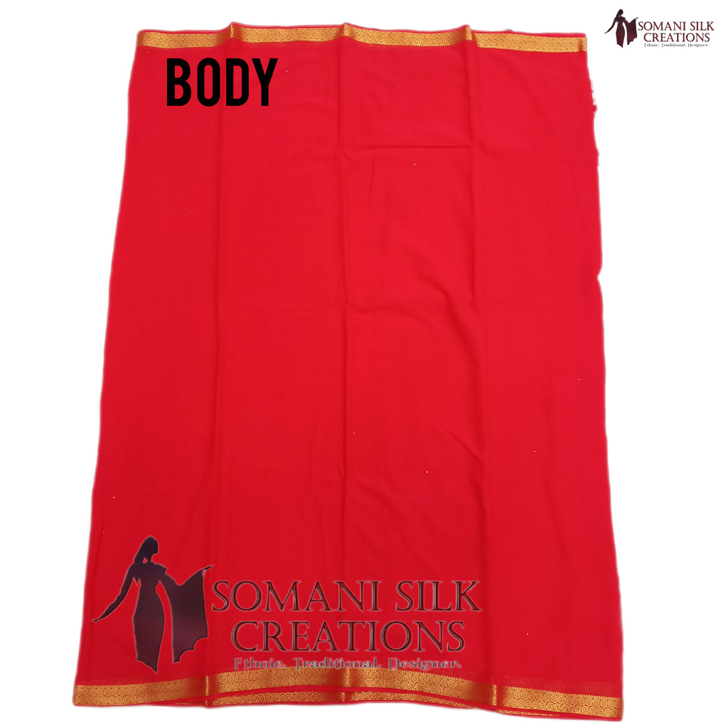 Pink Chiffon Zari Piping Border Saree