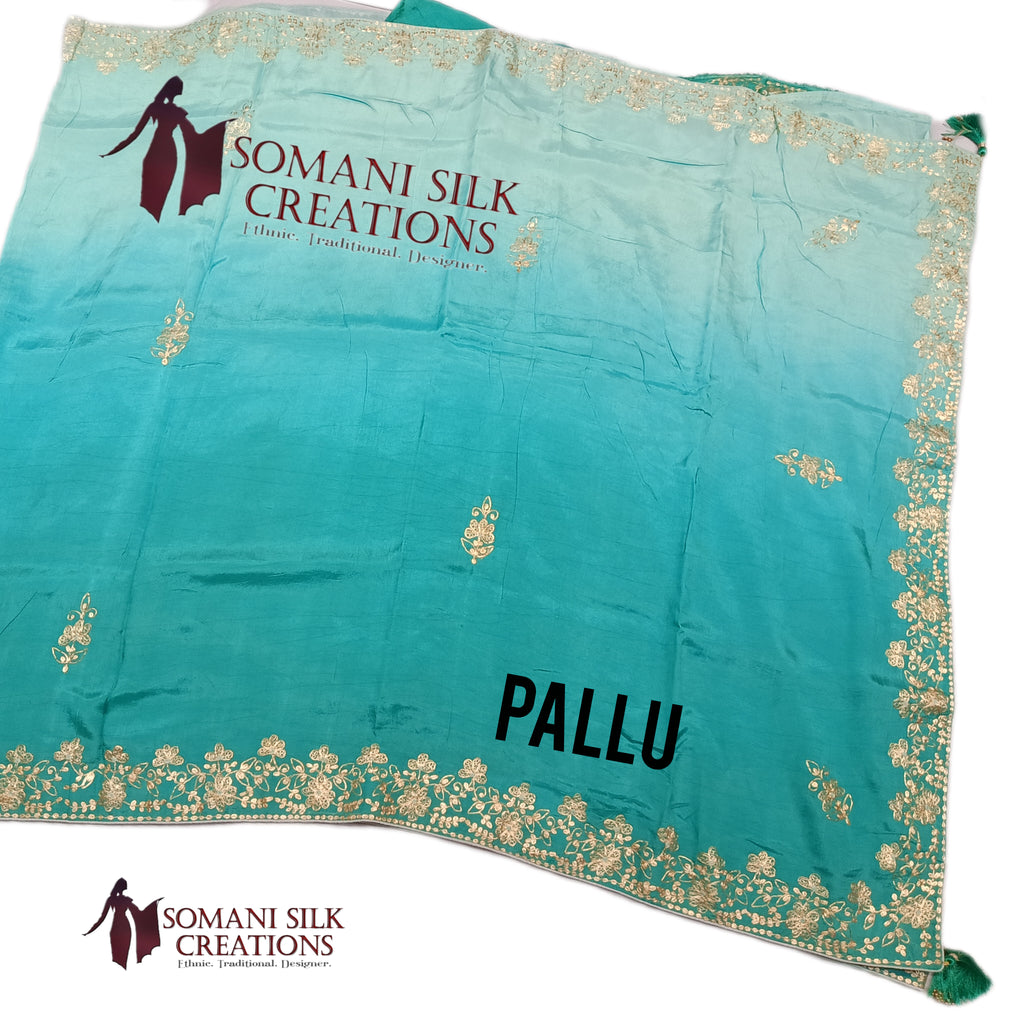 Double color Tie and dye blue color saree