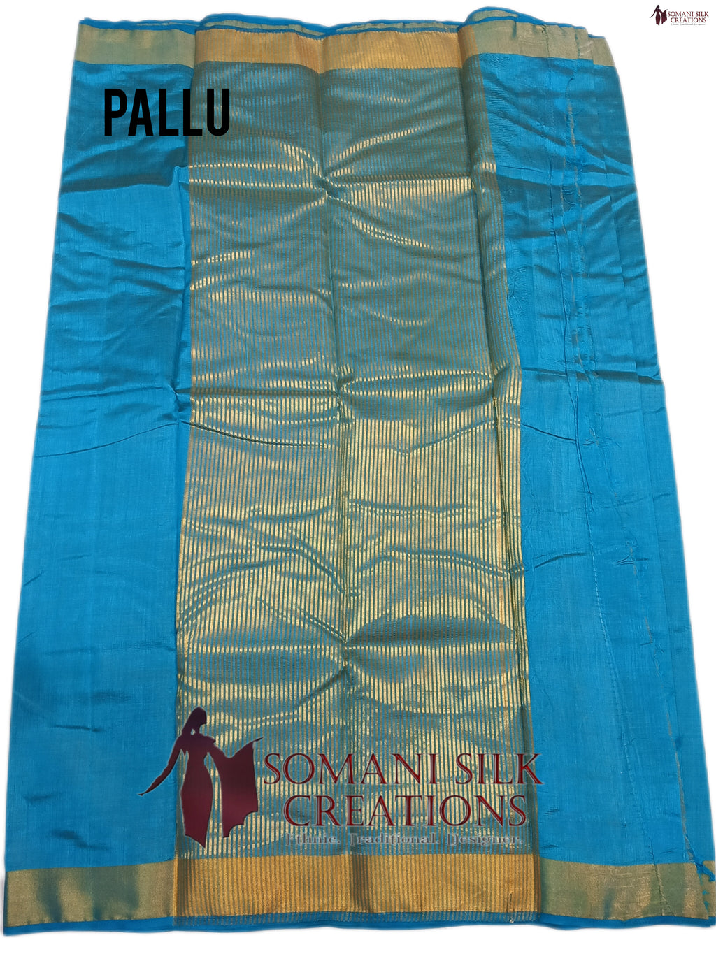 Plain art silk zari border blue color saree