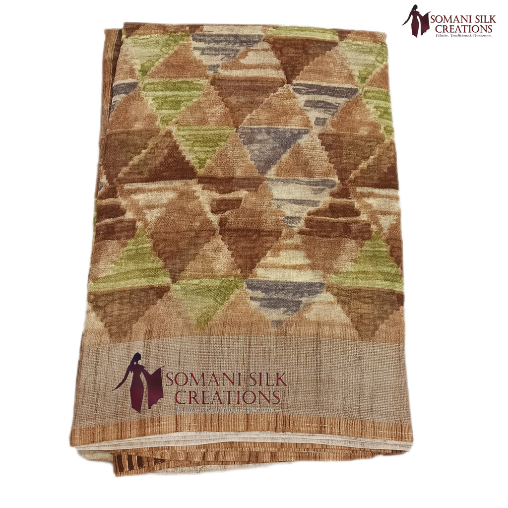 Printed Matka Poly Cotton Saree