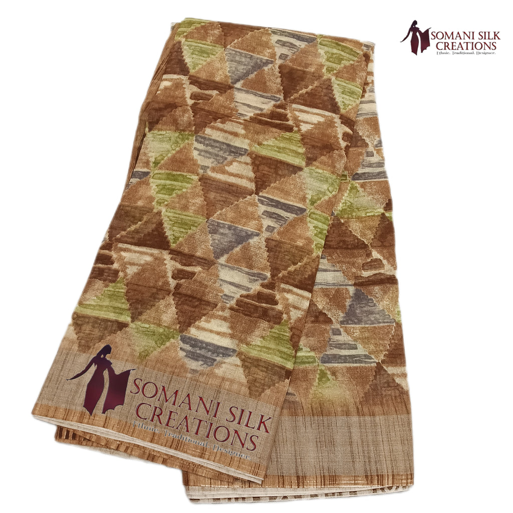 Printed Matka Poly Cotton Saree