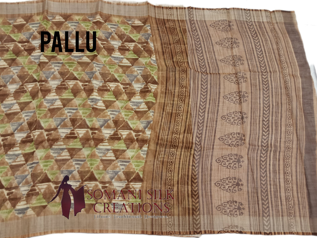 Printed Matka Poly Cotton Saree