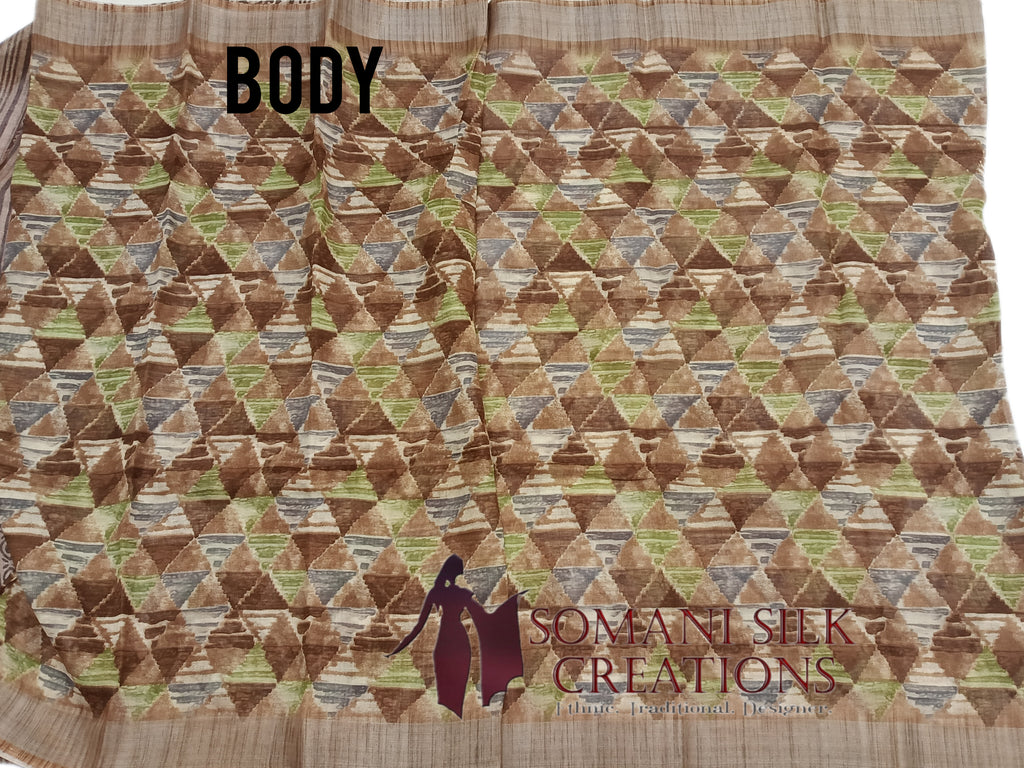 Printed Matka Poly Cotton Saree