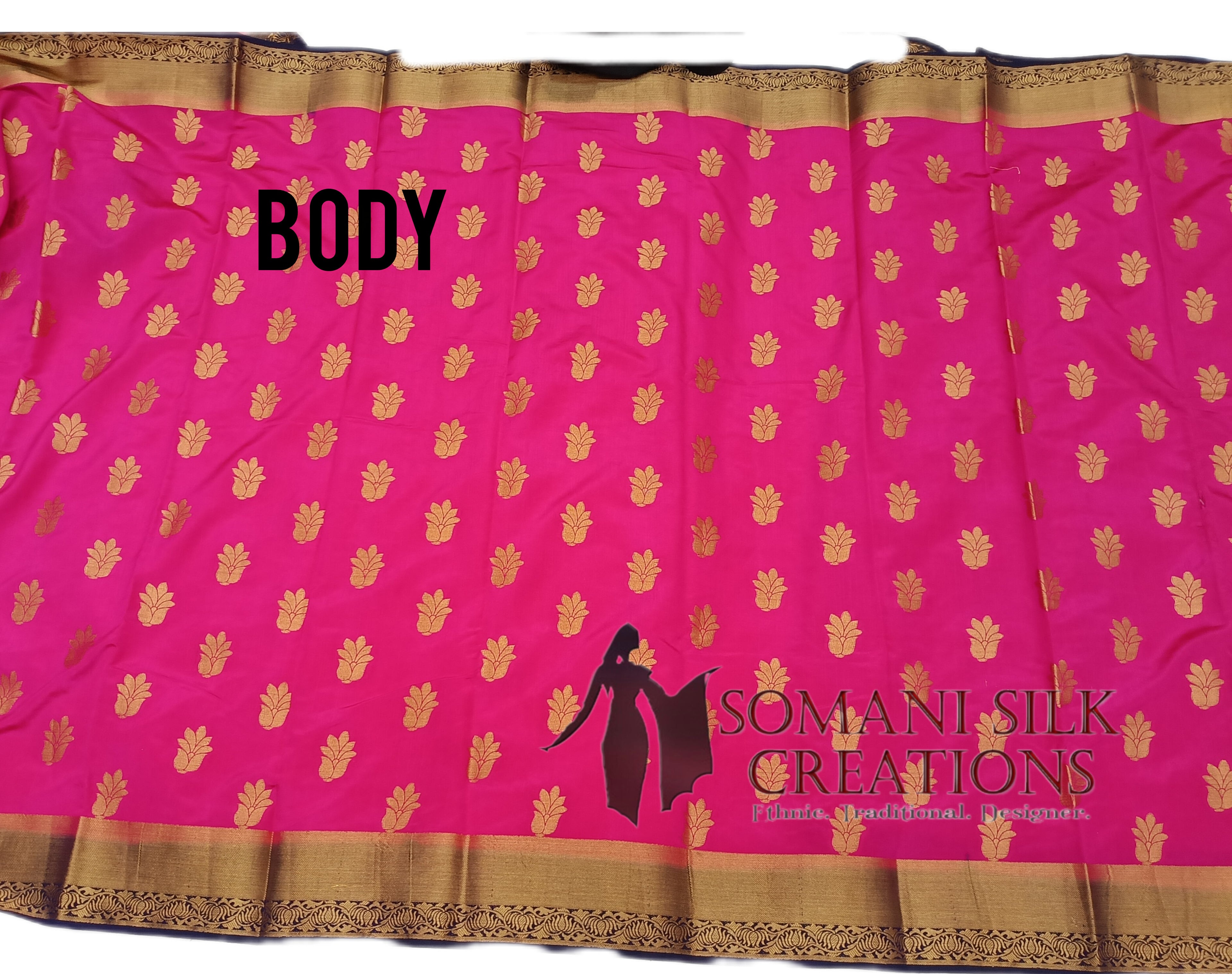 Rani Color Tussure Silk Buta Saree