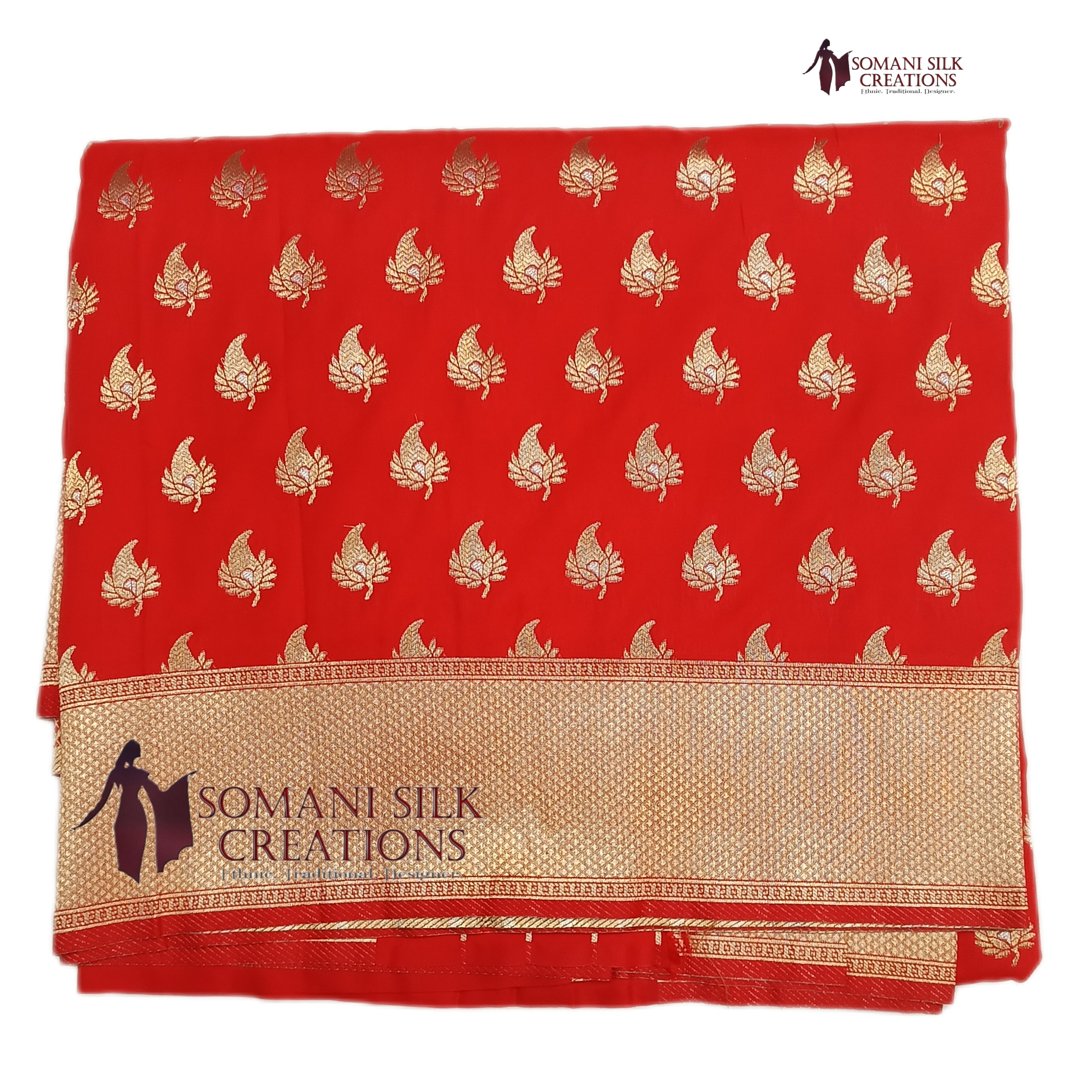 Red Buti Banarsi Saree