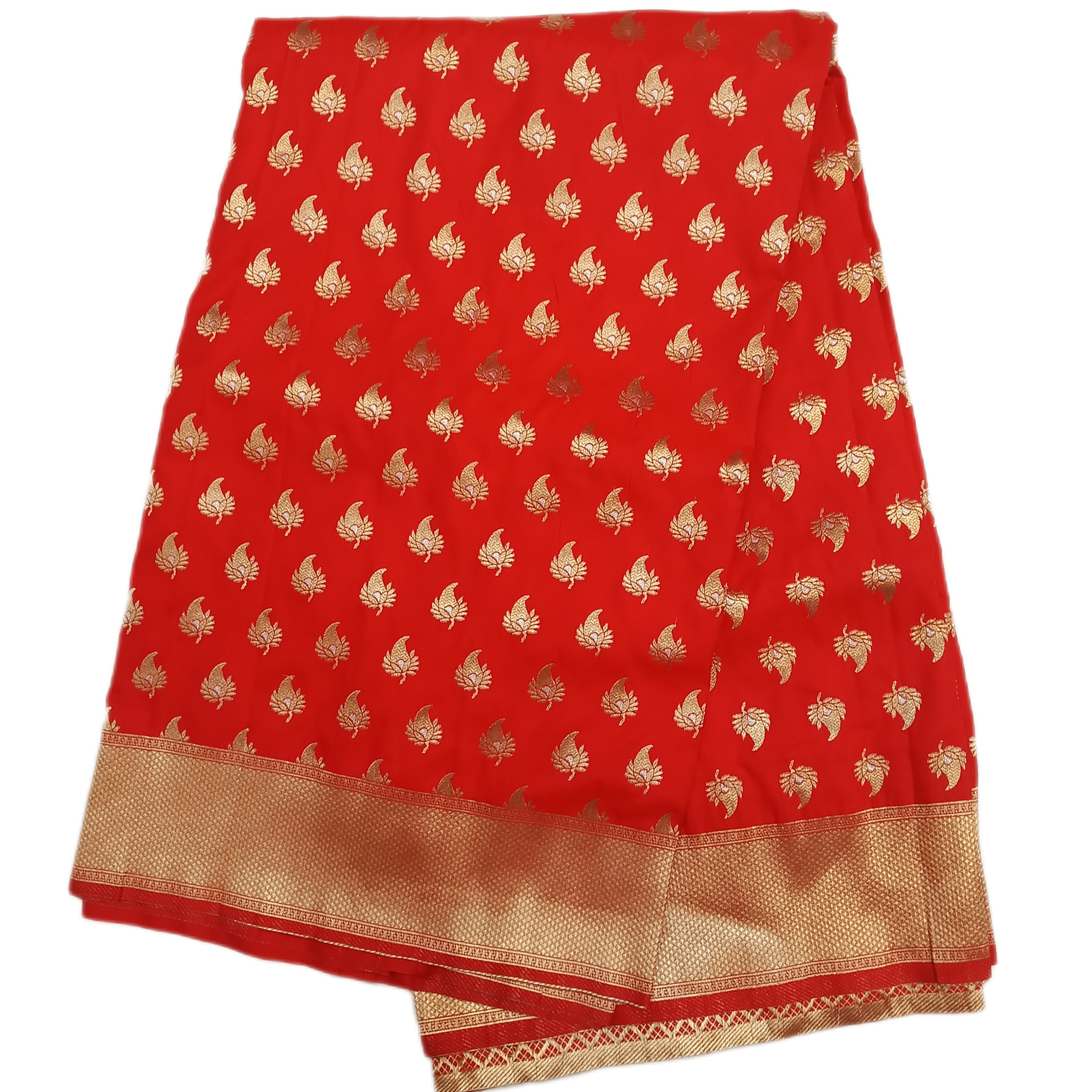 Red zari Buti Banarsi Saree