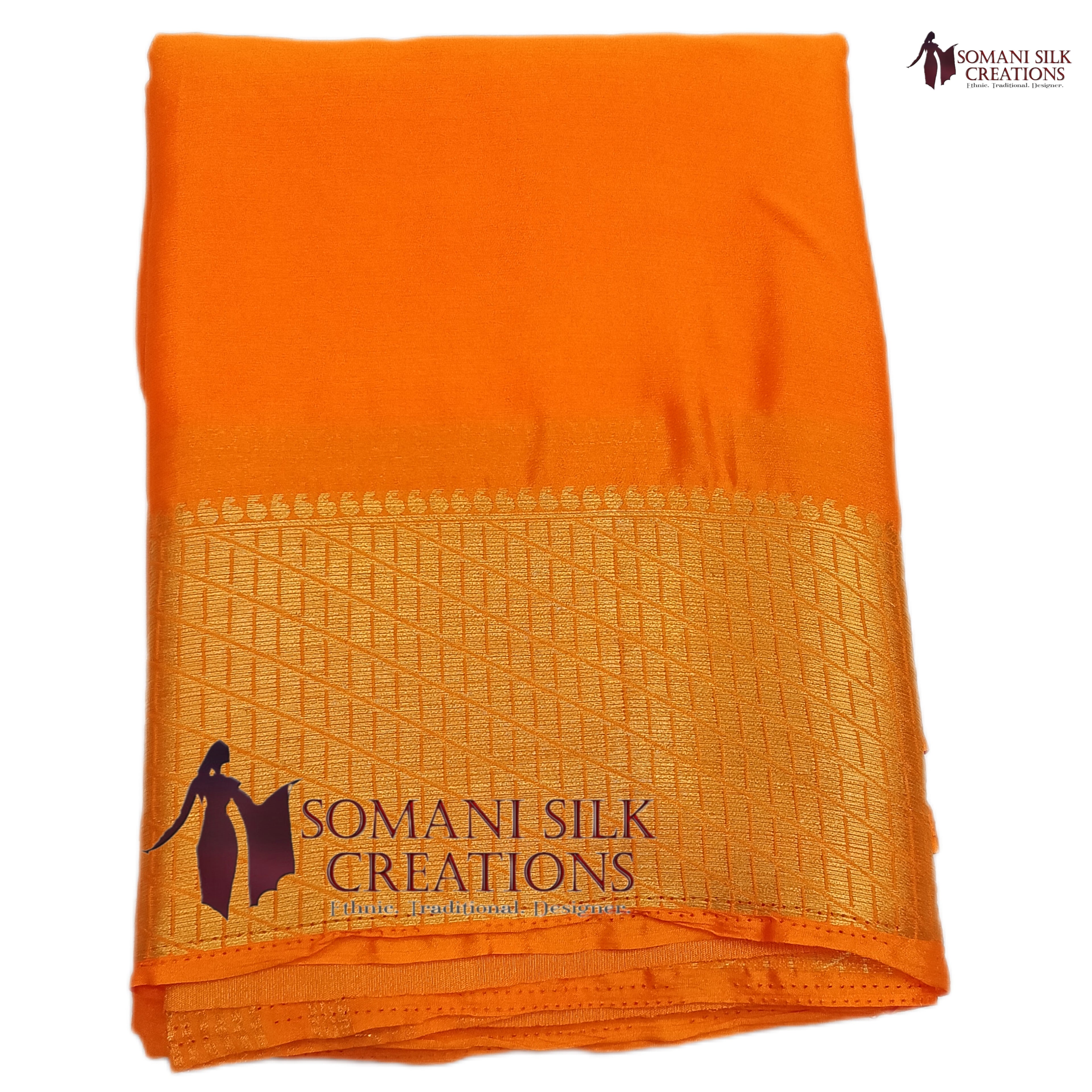 Rust Colour Pure chinon saree