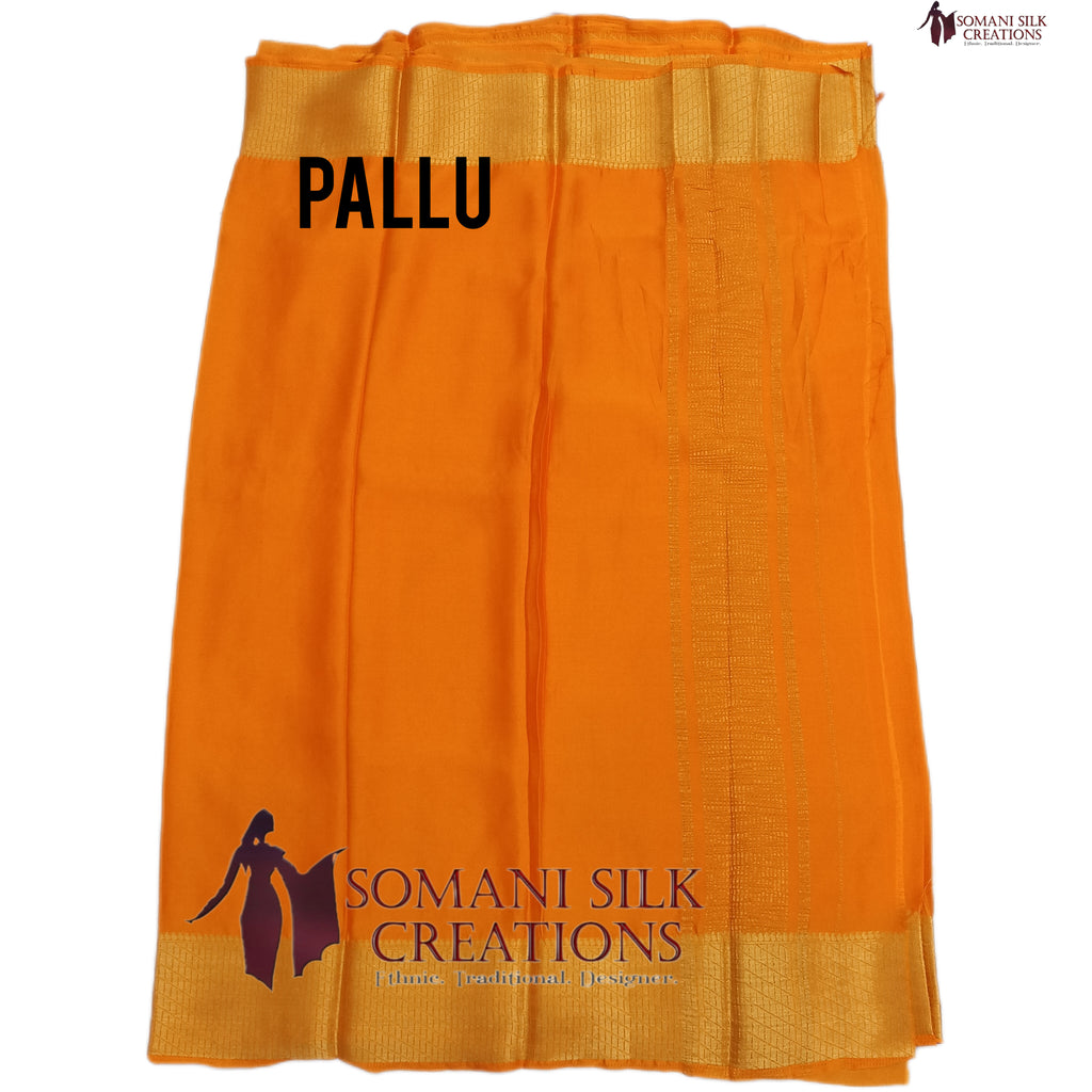 Rust Colour Pure chinon saree