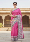 Supernet saree pink colour