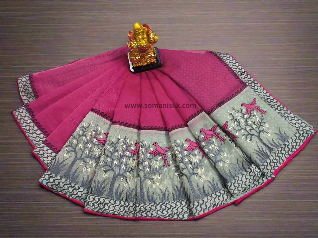 Supernet saree pink colour