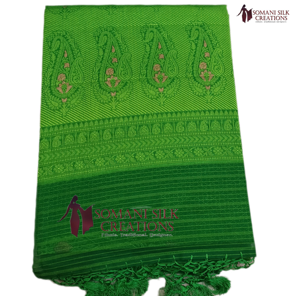 Tanchui Banarsi Green Saree