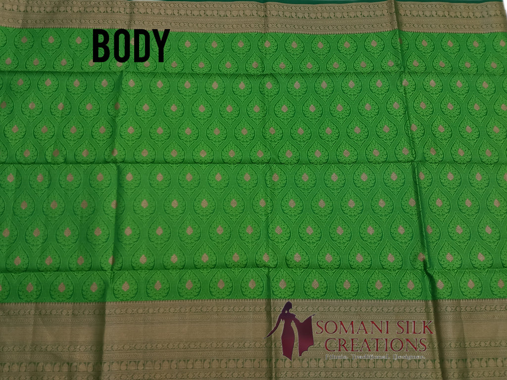 Tanchui Banarsi Green Saree