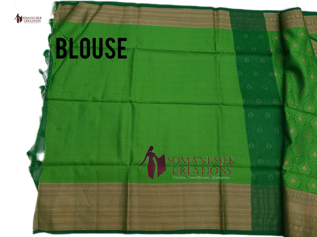 Tanchui Banarsi Green Saree