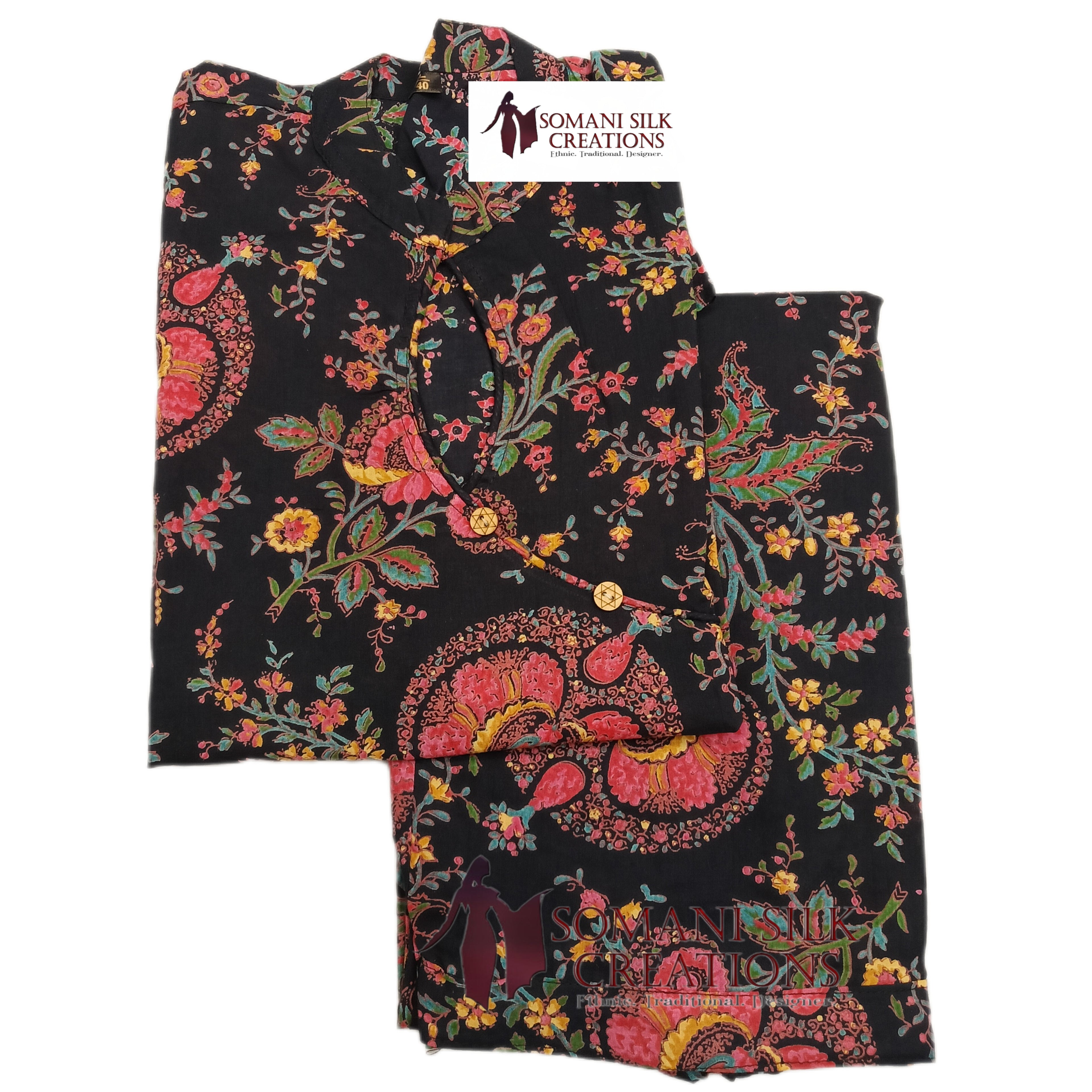 floral cotton cord set for women