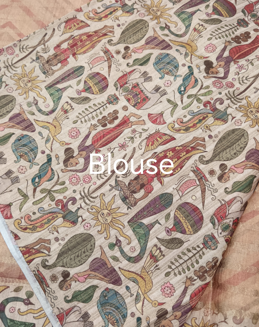 kalamkari digital print lehariya saree