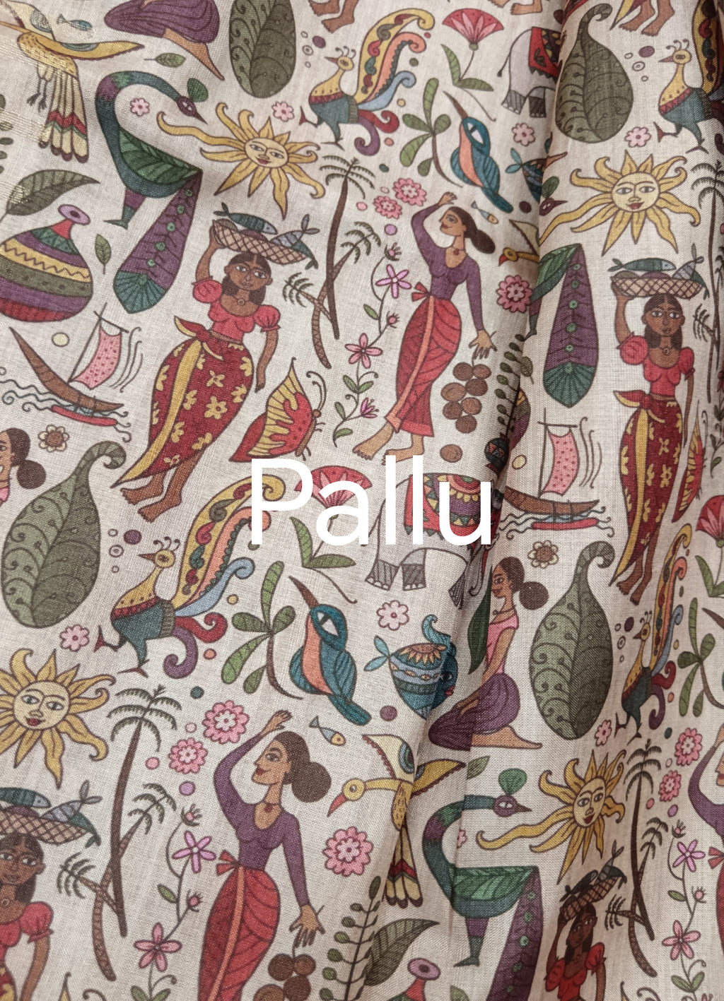 kalamkari digital print lehariya saree