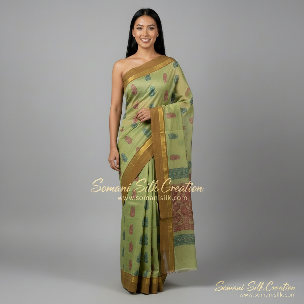 South Chanderi Cotton Resham Pallu